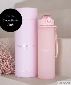 Cabau Lifestyle Glass Water Bottle Pink
